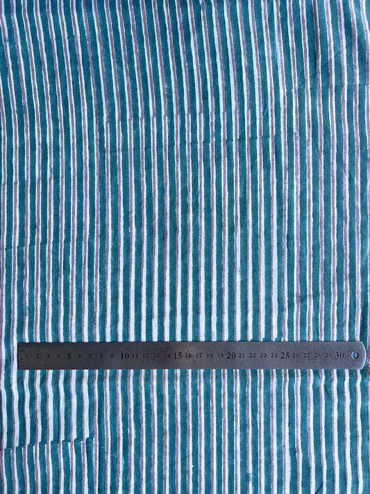 cotton fabric | green & grey organic stripe