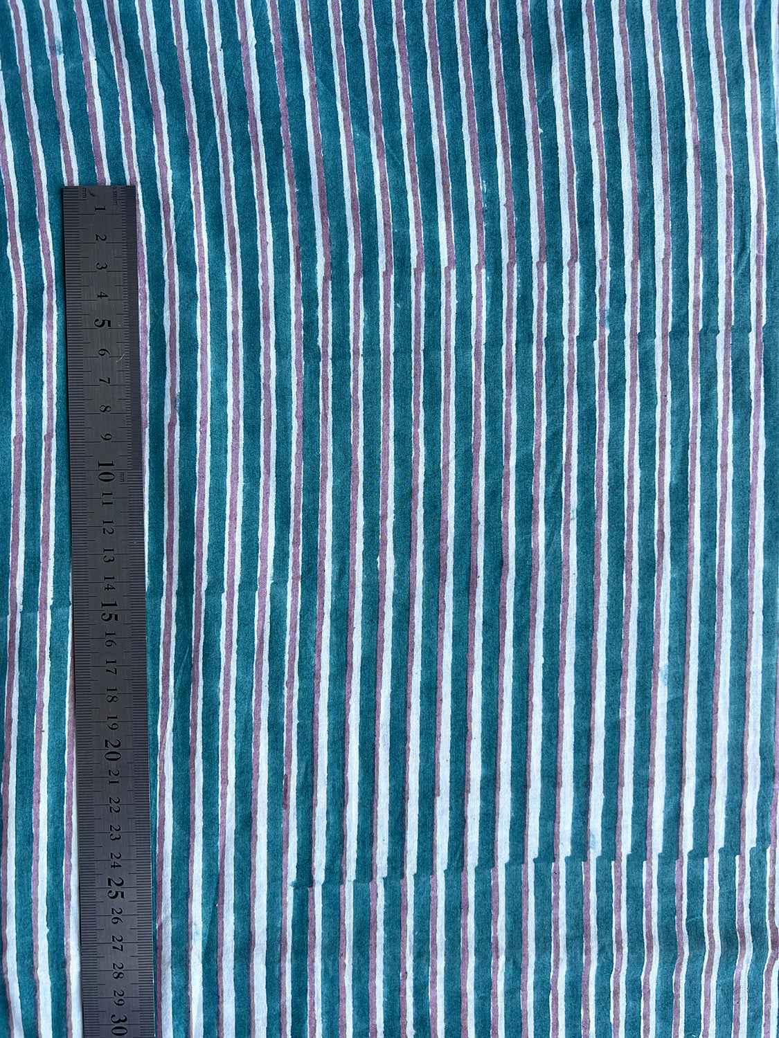cotton fabric | green & grey organic stripe