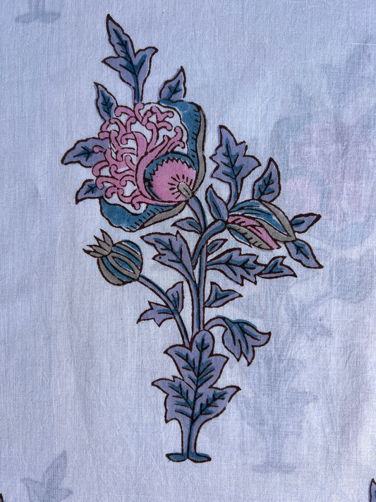 cotton fabric | pink, lilac, mauve & blue large floral