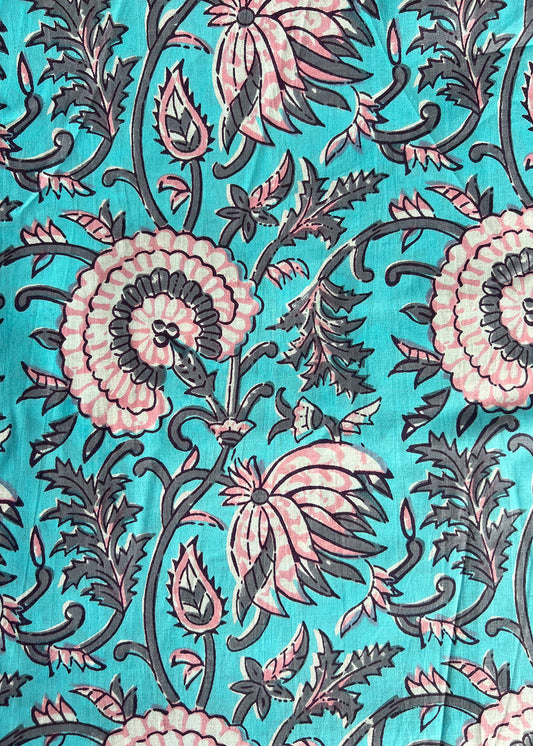 cotton fabric |  aqua peacock