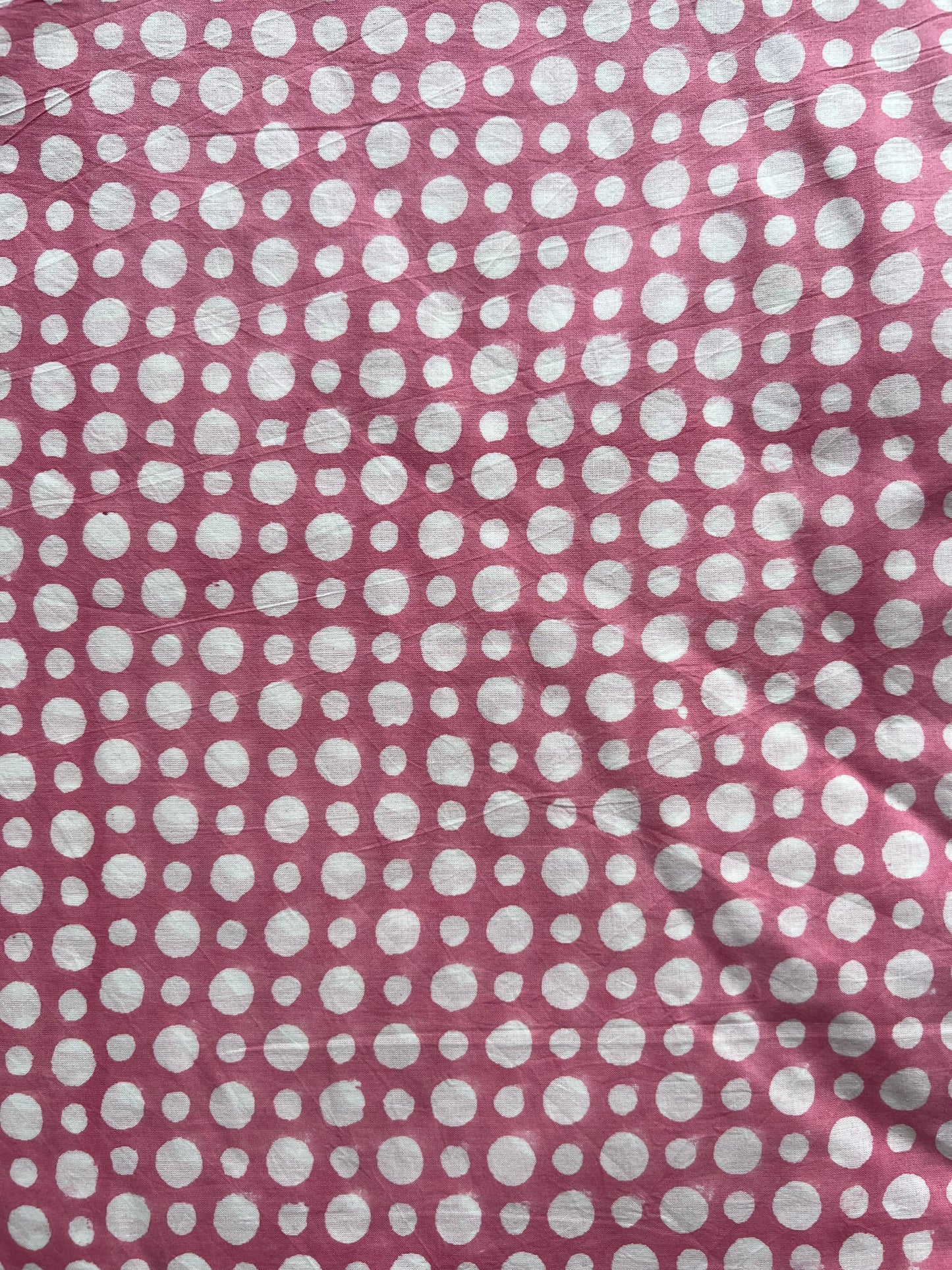 lightweight cotton bubblegum pink spots Karmme Apparel